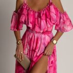 Sukienka maxi NB Salip różowa w kwiaty