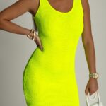 Sukienka mini NB Marabell żółty neon