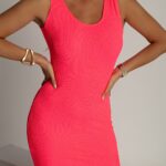 Sukienka mini NB Marabell koral neon