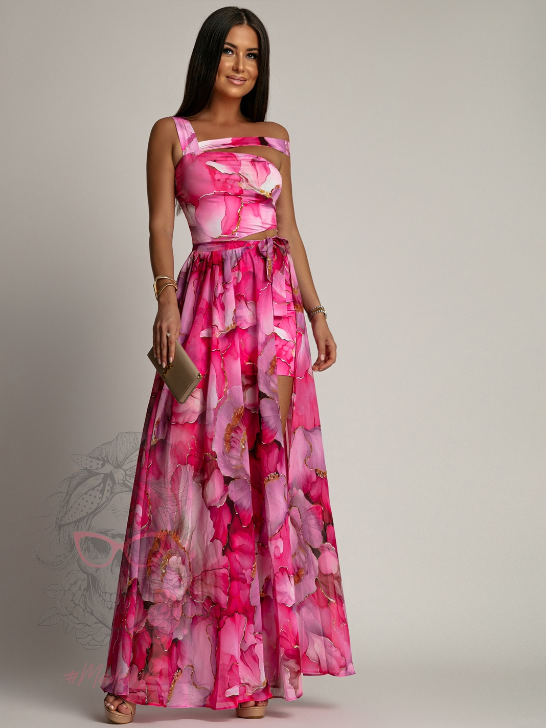 Sukienka maxi 2 w 1 NB Magnos różowa