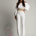 Komplet wakacyjny len NB Sanorri biały