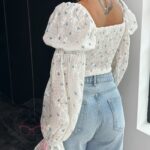 Bluzka hiszpanka Santoto beżowa blue