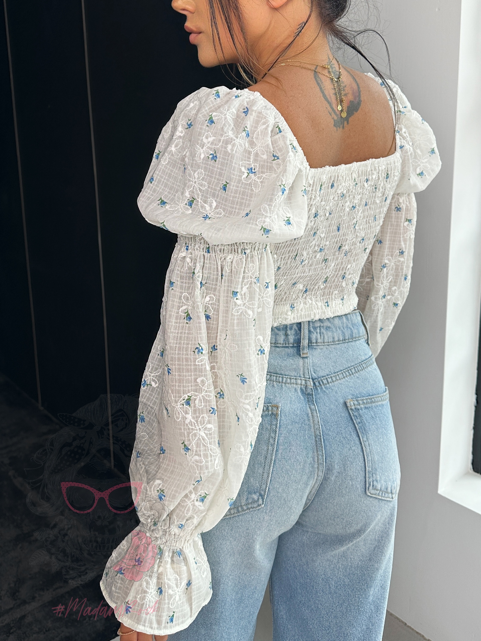 Bluzka hiszpanka Santoto beżowa blue