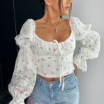 Bluzka hiszpanka Santoto beżowa blue