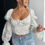 Bluzka hiszpanka Santoto beżowa blue