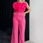 Komplet elegancki top + spodnie Soel fuksja