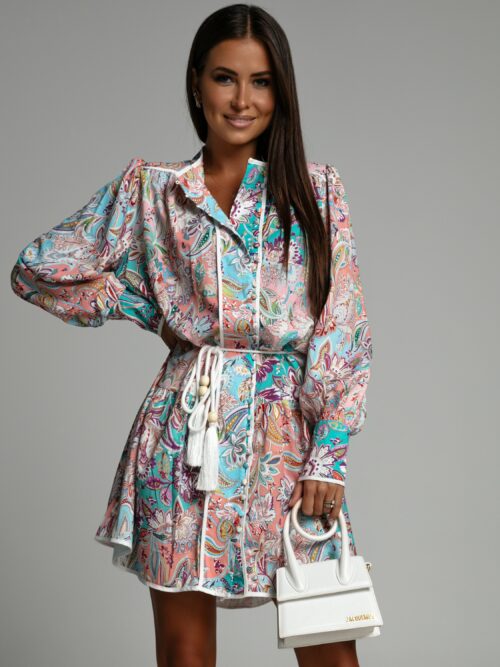 Sukienka koszulowa Caily pastelowa w kwiaty