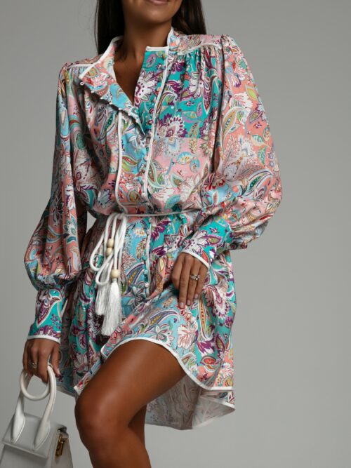 Sukienka koszulowa Caily pastelowa w kwiaty