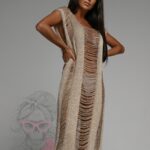 Sukienka ażurowa Alohi midi złota