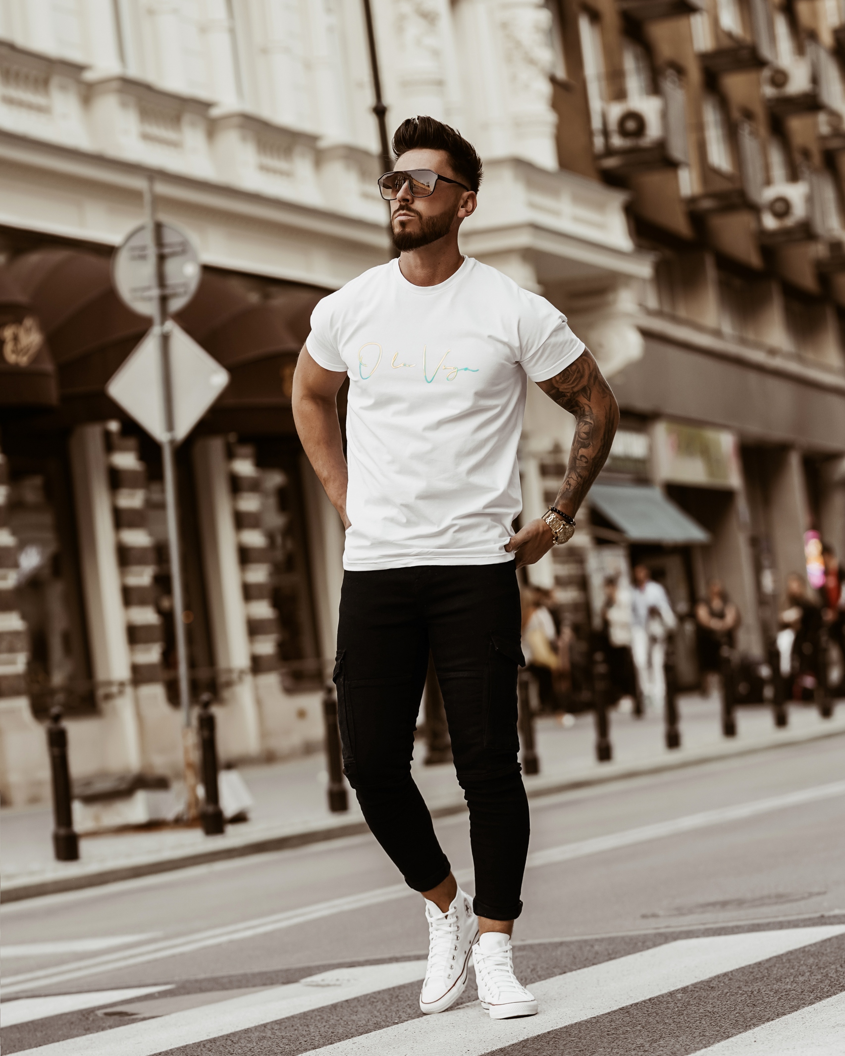 T-shirt męski Blue Light Ola Voga biały