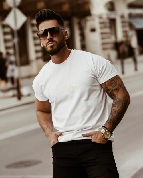 T-shirt męski Blue Light Ola Voga biały