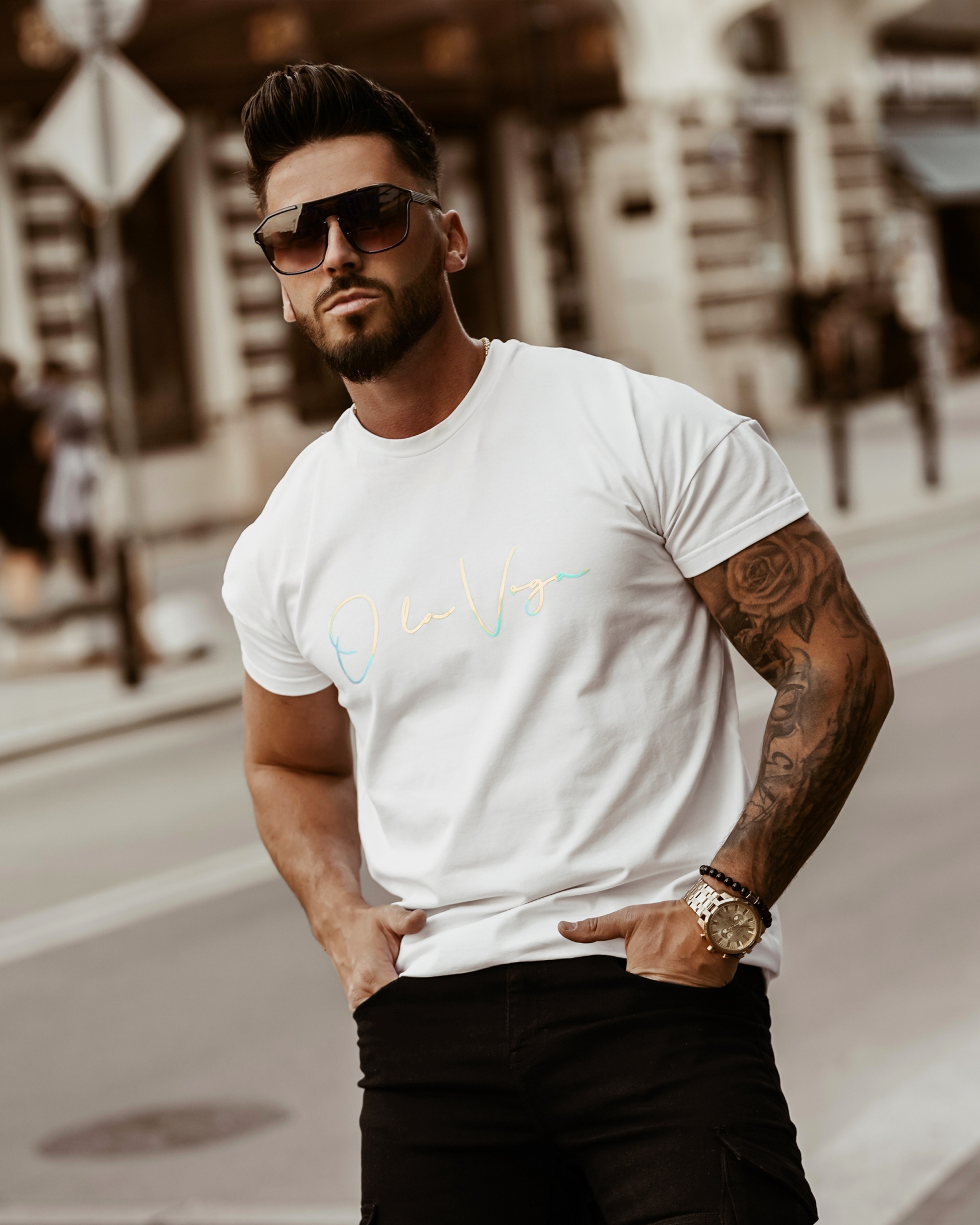 T-shirt męski Blue Light Ola Voga biały