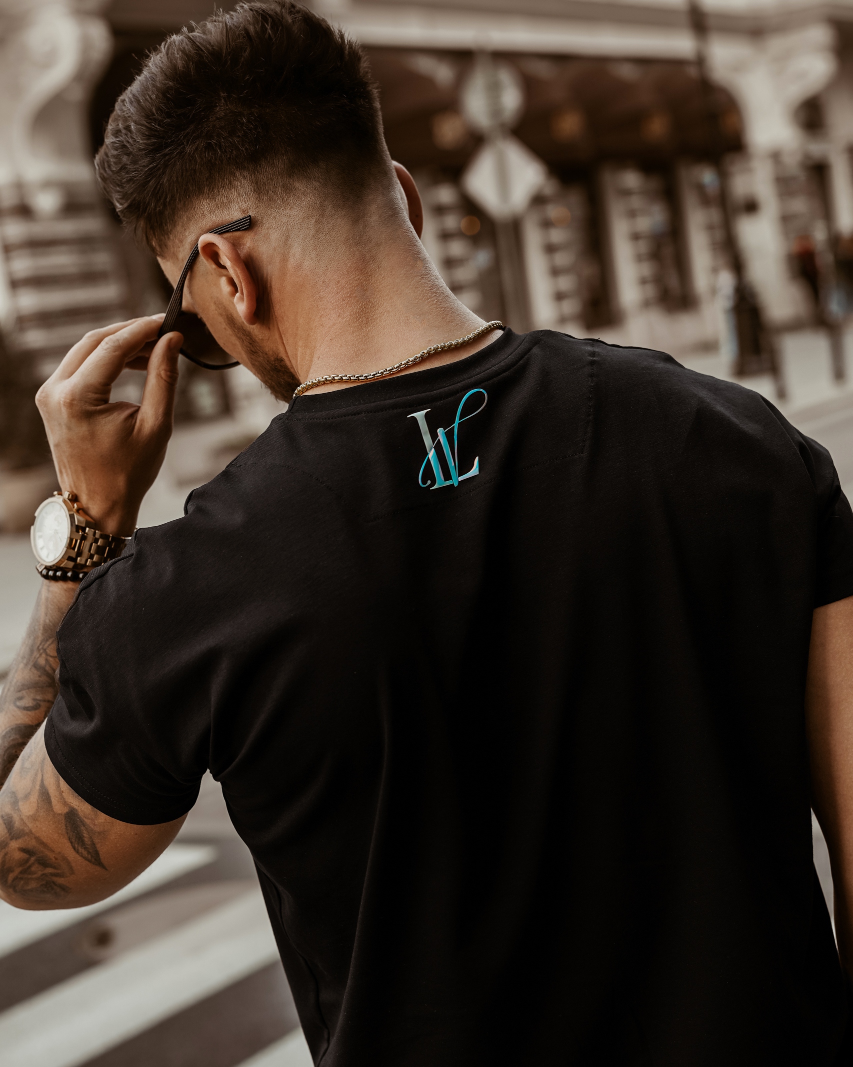 T-shirt męski Blue Light Ola Voga czarny