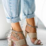 Sandały na słupku Lady Sunset Beżowe