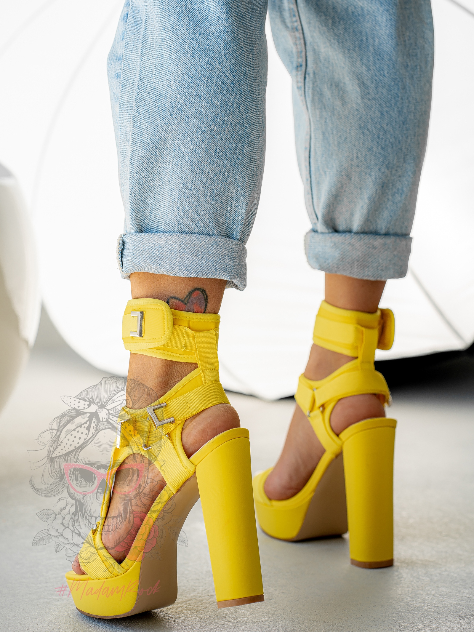 Sandały na słupku Rock Omen żółte Sandały na słupku Rock Omen żółte