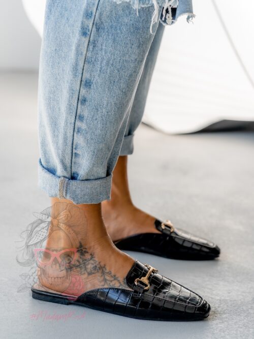 Klapki płaskie Madam Llucci II czarne