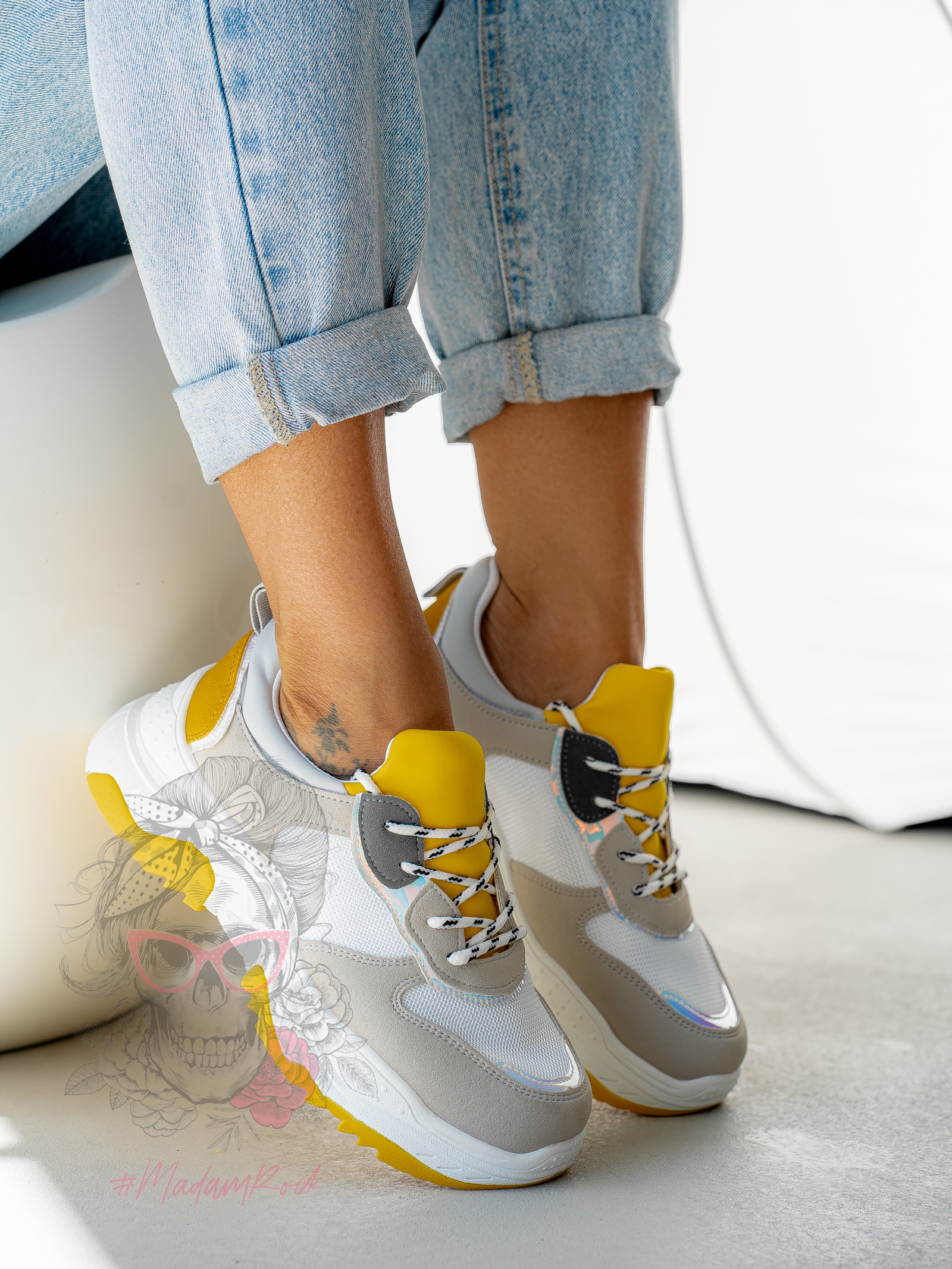 Buty sportowe Madam Gummi białe yellow