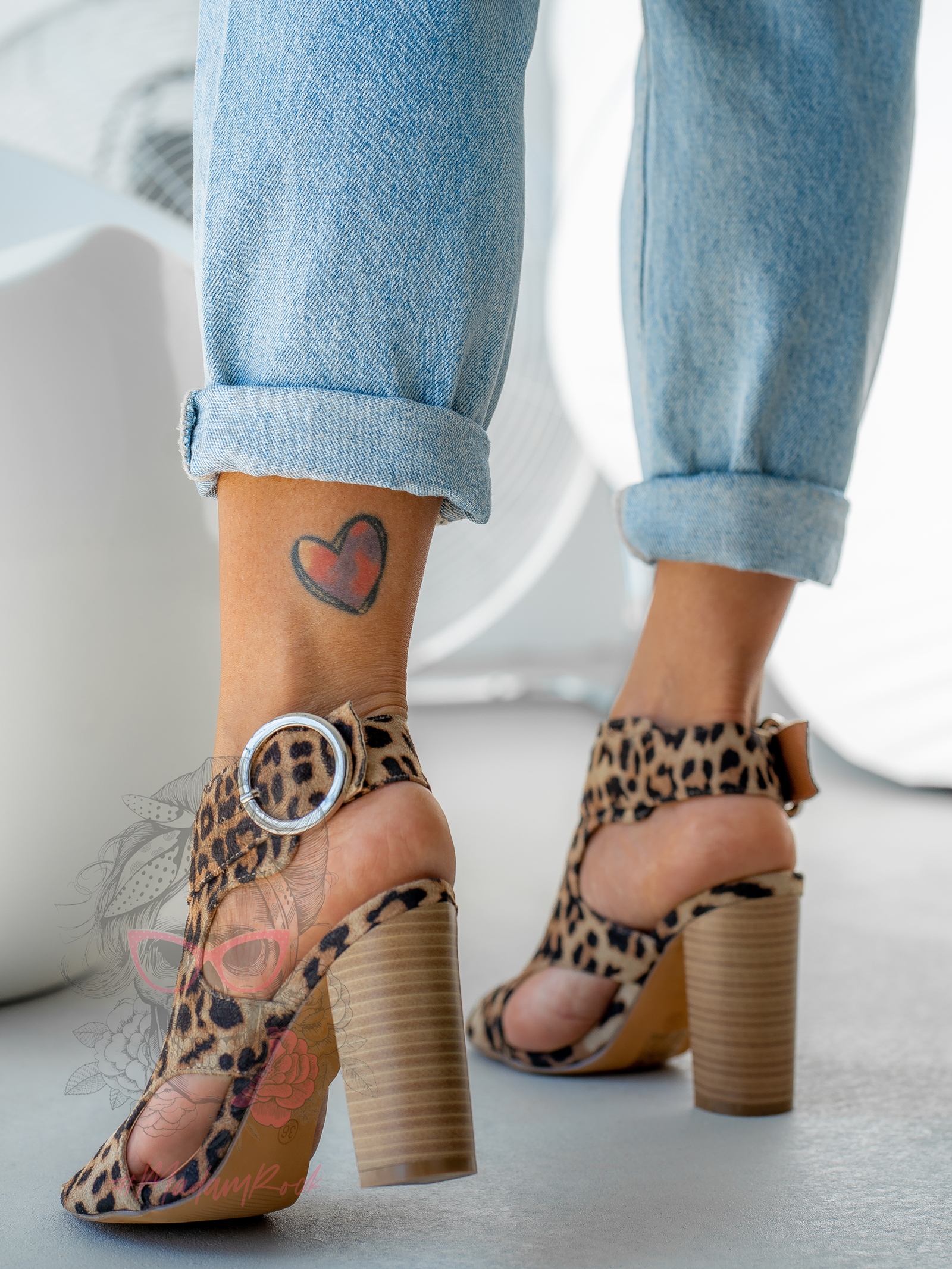 Botki z wycięciami Rock Aple panterka Botki z wycięciami Rock Aple panterka