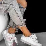 Trampki z kokardką Madam Brillar białe