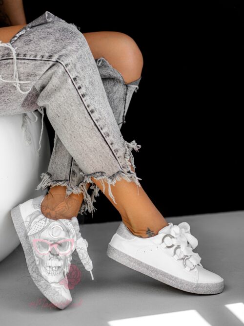 Trampki z kokardką Madam Brillar białe