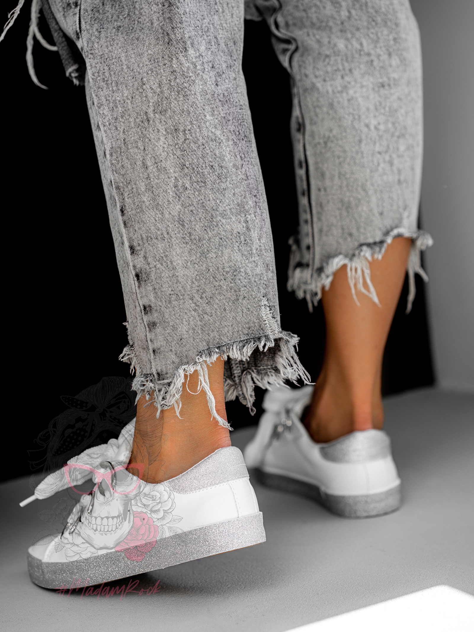 Trampki z kokardką Madam Brillar białe