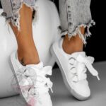 Trampki z kokardką Madam Brillar białe