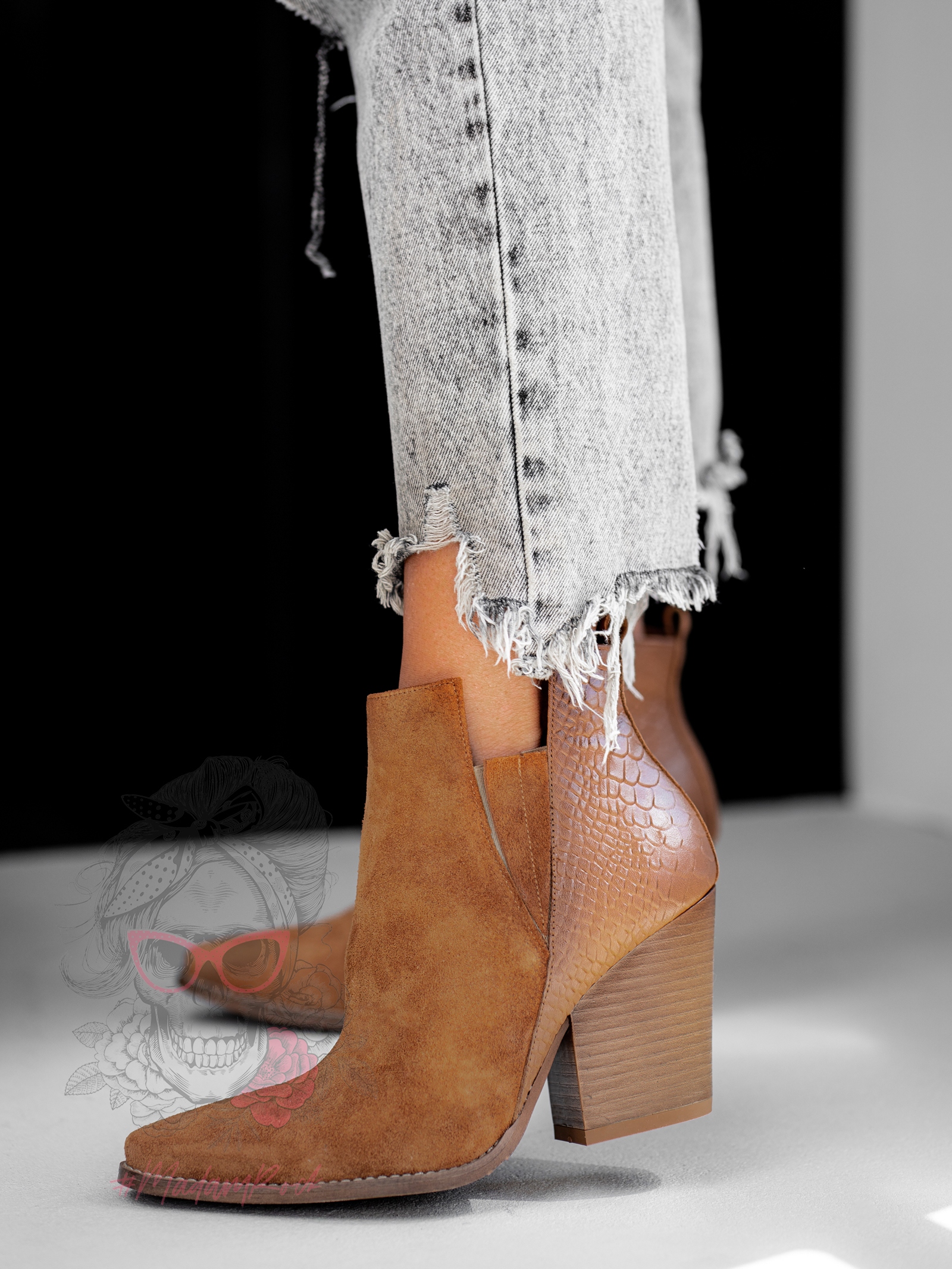 Botki w stylu kowbojskim Lady Davos karmelowe Botki w stylu kowbojskim Lady Davos karmelowe