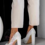 Czółenka z wycięciem Madam Felicita srebrne