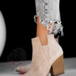 Botki w stylu kowbojskim Lady Davos beżowe