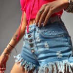 Spodenki szorty postrzępione Vernal Ola Voga niebieskie