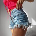 Spodenki szorty postrzępione Vernal Ola Voga niebieskie