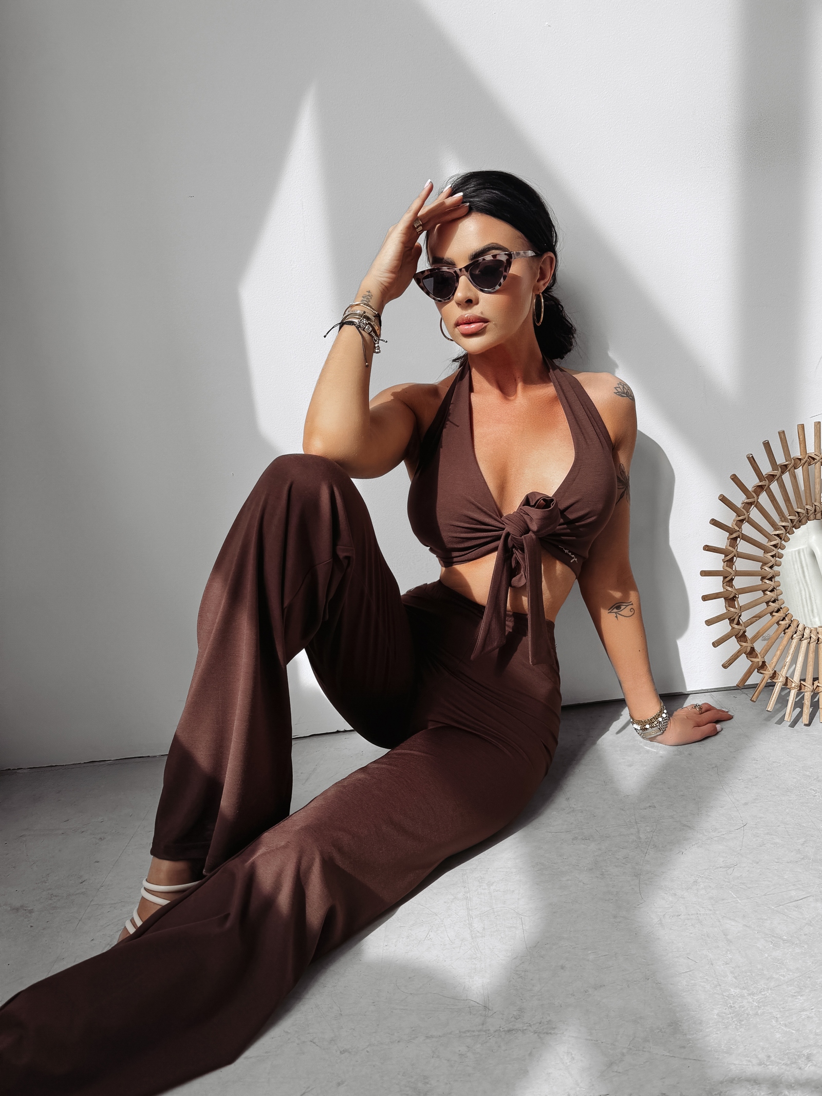 Komplet elastyczny modelujący MOSS OLAVOGA brązowy