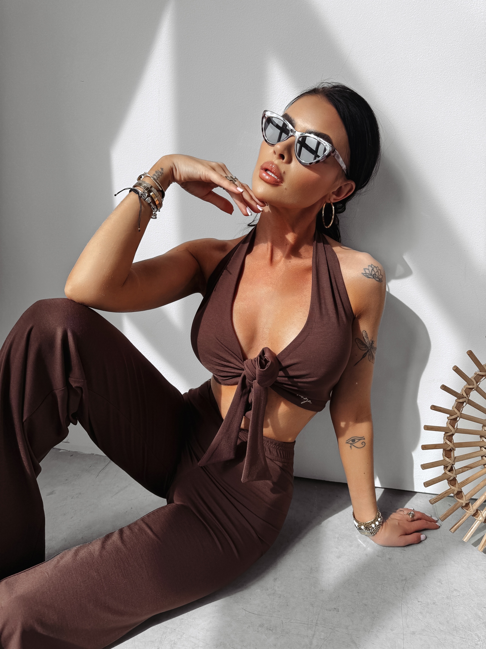 Komplet elastyczny modelujący MOSS OLAVOGA brązowy