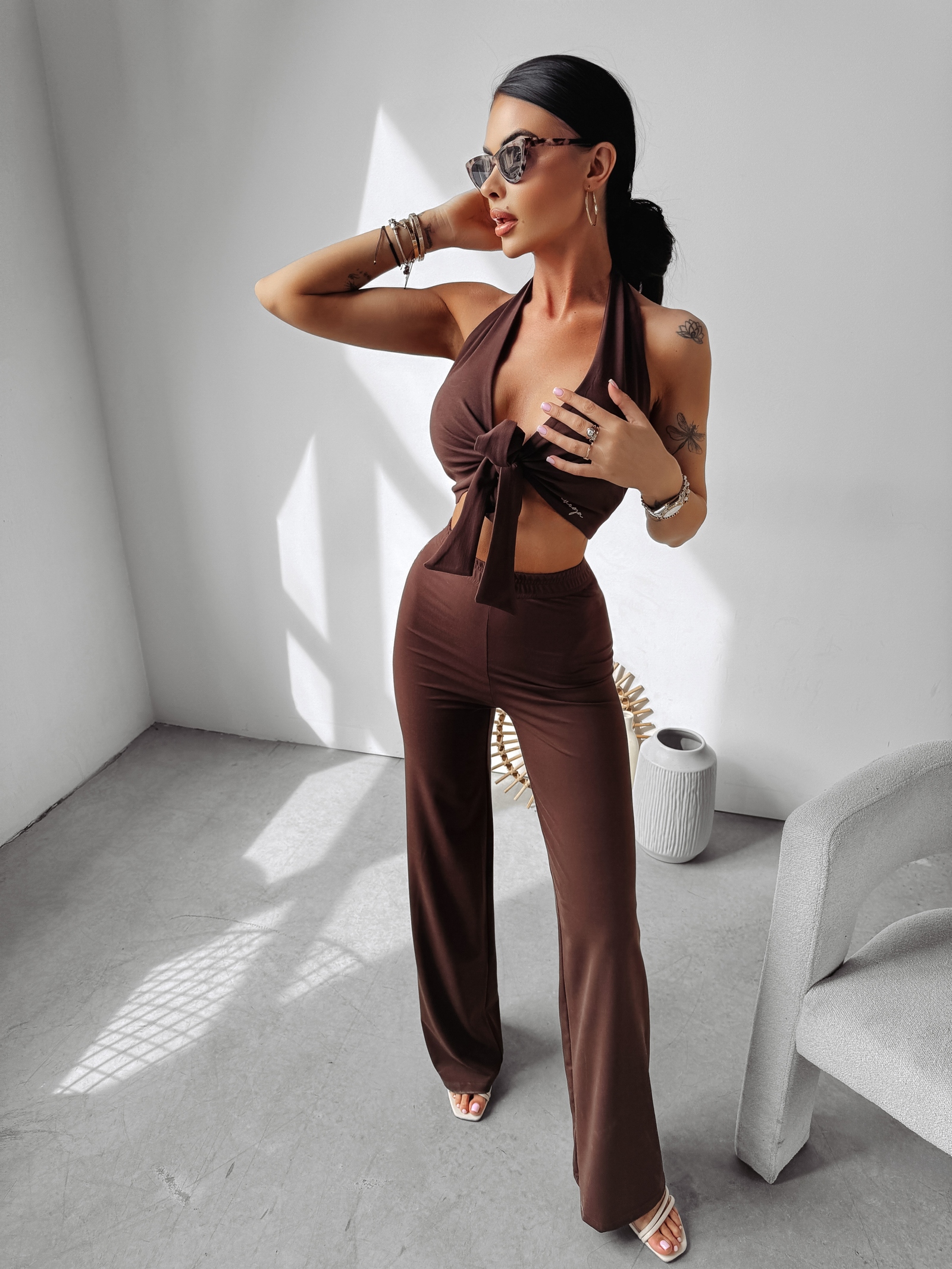 Komplet elastyczny modelujący MOSS OLAVOGA brązowy