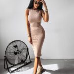 Sukienka dopasowana May Ola Voga c.beżowa