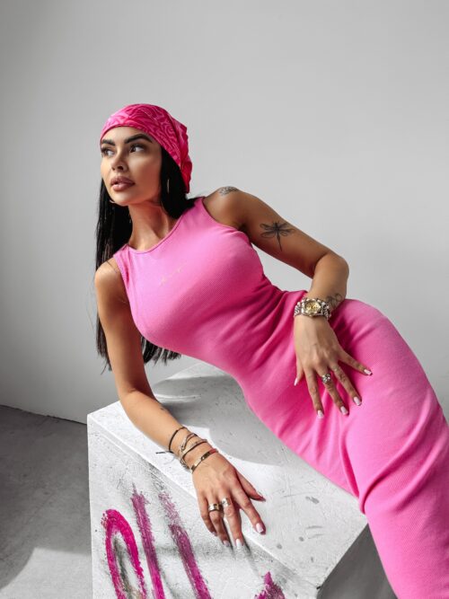 Sukienka dopasowana May Ola Voga amarantowa