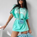 Sukienka t-shirtowa oversize About Ola Voga miętowa