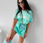 Sukienka t-shirtowa oversize About Ola Voga miętowa