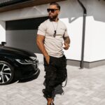 T-shirt męski z nadrukiem Feel Ola Voga beżowy