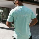 T-shirt męski z nadrukiem Feel Ola Voga miętowy