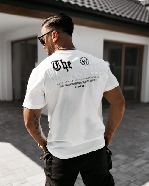 T-shirt męski z nadrukiem Feel Ola Voga ecru