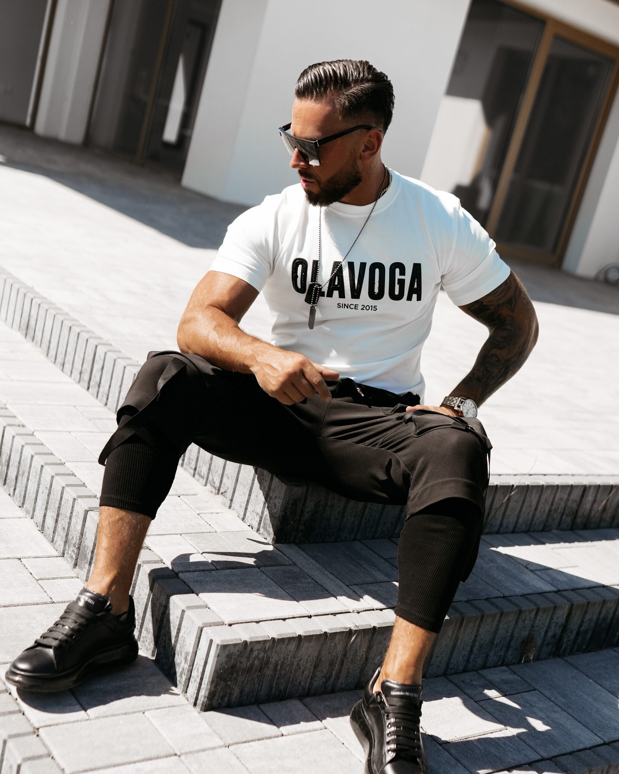 T-shirt męski bawełniany WINGER OLAVOGA ecru T-shirt męski bawełniany WINGER OLAVOGA ecru