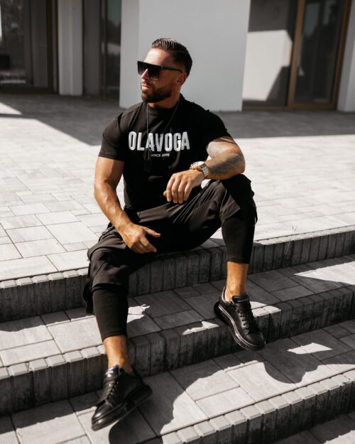 T-shirt męski bawełniany Winger Ola Voga czarny