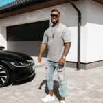 T-shirt męski oversize Snake Ola Voga j.szary