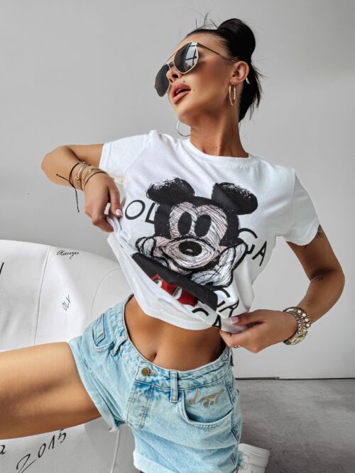 T-shirt z nadrukiem Carmine Ola Voga biały