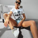 T-shirt z nadrukiem Carmine Ola Voga biały