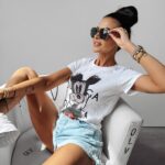 T-shirt z nadrukiem Carmine Ola Voga biały