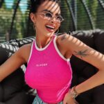 Top prążkowany Mintz Ola Voga amarantowy