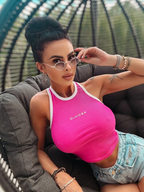 Top prążkowany Mintz Ola Voga amarantowy