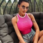 Top prążkowany Mintz Ola Voga amarantowy